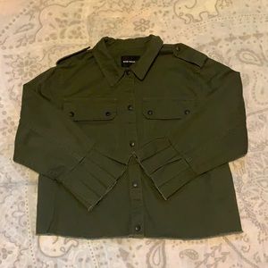 Who What Wear Army Green Jean Denim Jacket Sz M